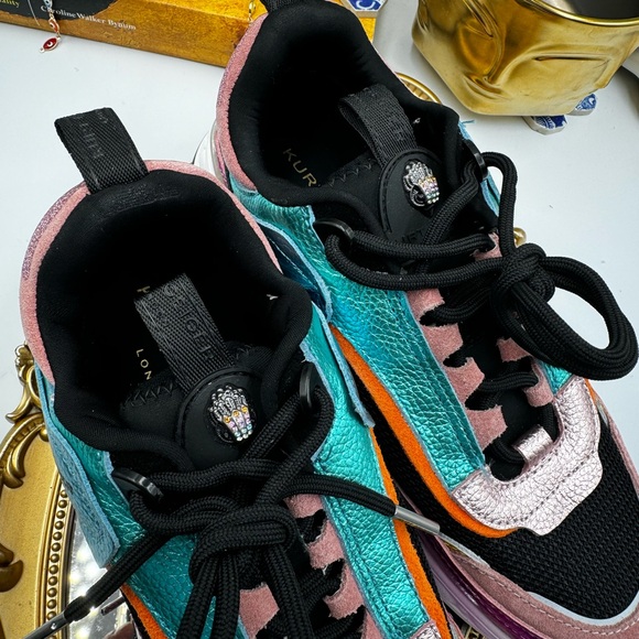🆕 KURT GEIGER LONDON 🧿 NWOT Kensington Low-Top Sneaker - Metal Comb - Sz 6 - Picture 8 of 15